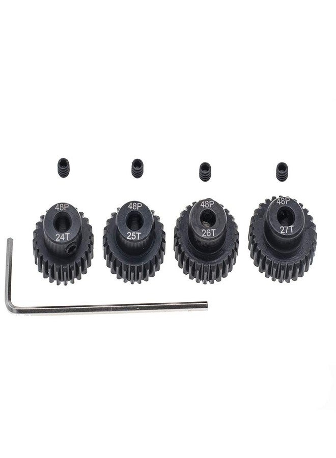 GTHELE 4pcs 48P Pinion Gear 3.175mm Set Hardened 24T 25T 26T 27T 48DP Pitch Gears RC Upgrade Part with Screwdriver - Image 2